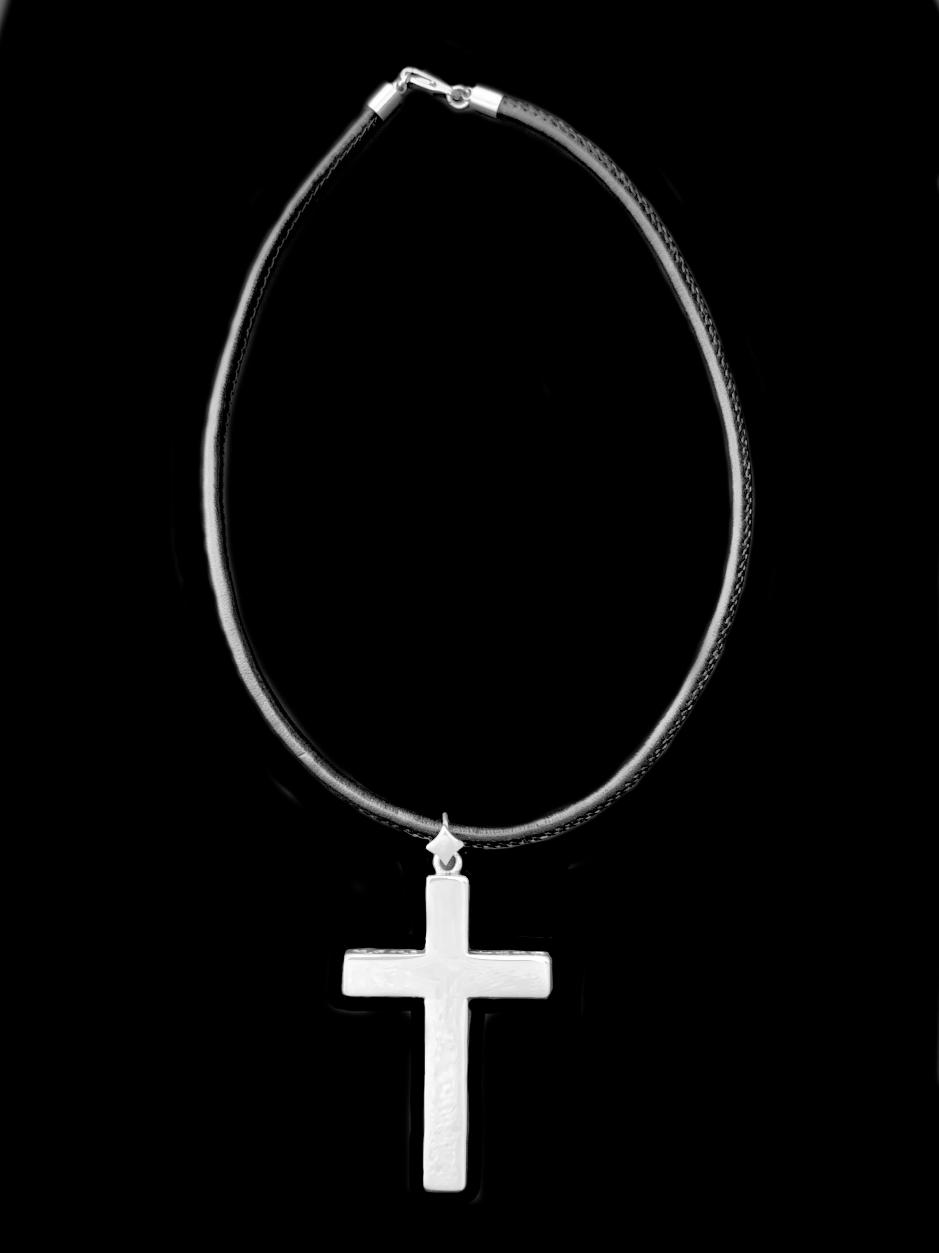 Bad Luck Cross Necklace Lesser of 2 Evils